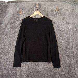 Carbon 2 Colbalt serendipity Black Vneck Sweater Cashmere Blend Mens Small